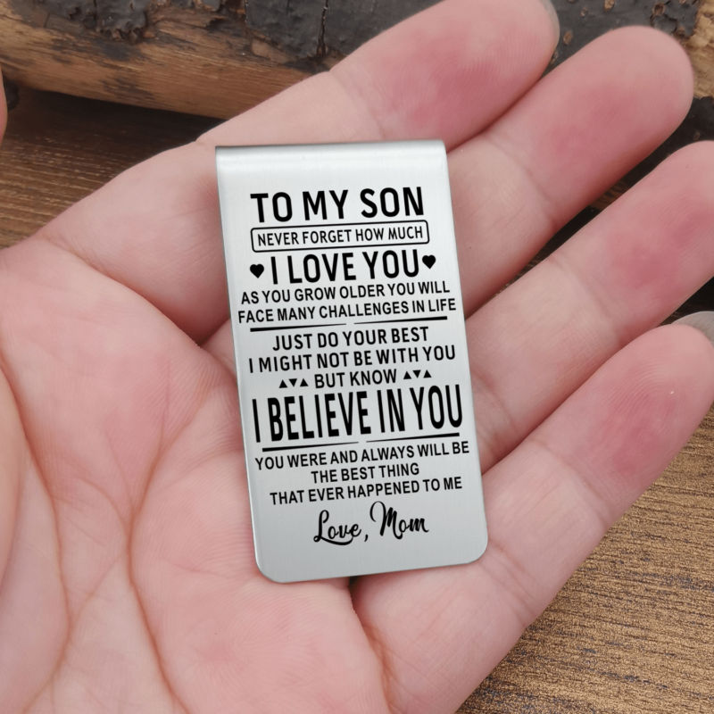 money clips for son mom to son i believe in you engraved money clip giveme gifts 28043670192189