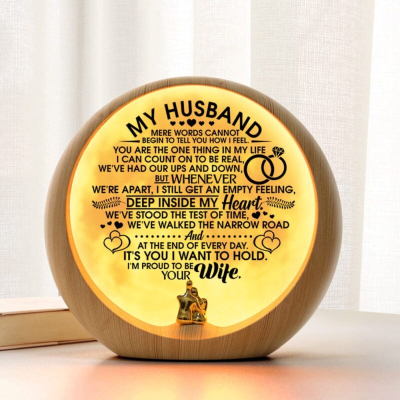 moon lamp to my husband i am proud to be your wife engraved moon light giveme gifts 31072638697533
