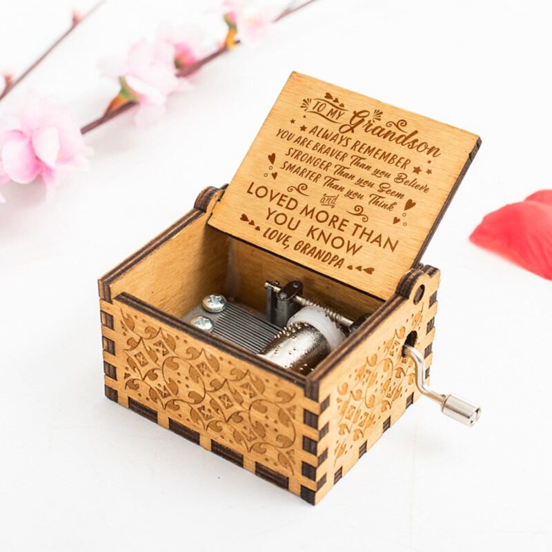 music boxes grandpa to grandson you are loved more than you know engraved wooden music box giveme gifts 11984566419517