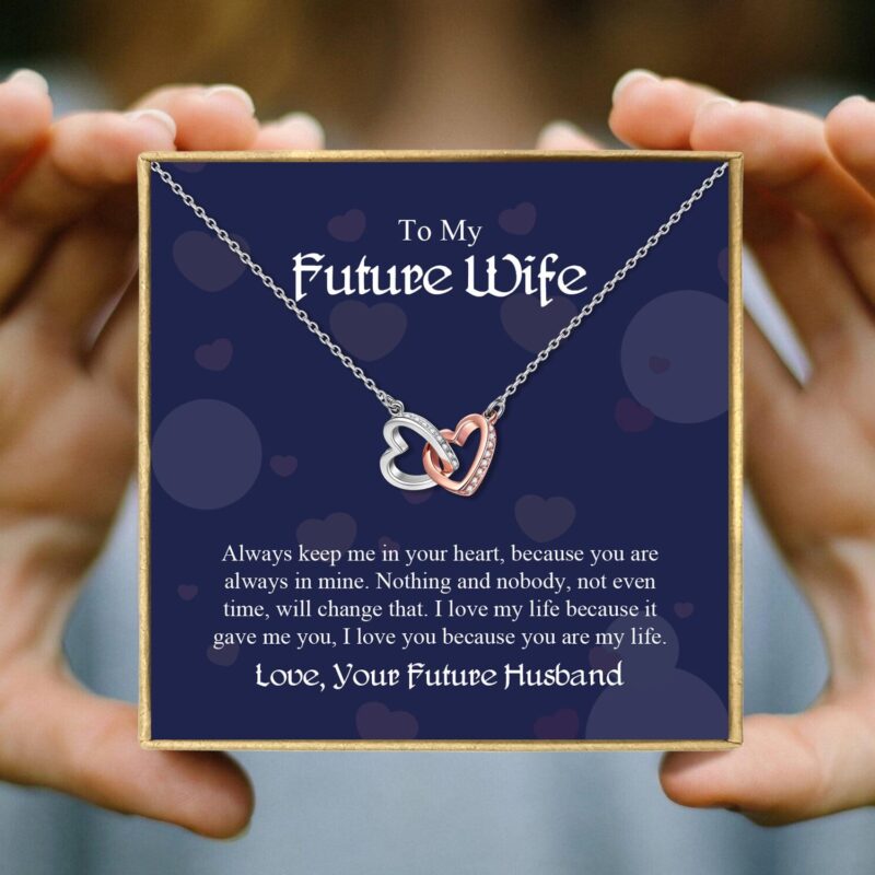necklaces for wife to my future wife you are my life interlocking heart necklace giveme gifts 27954618531901