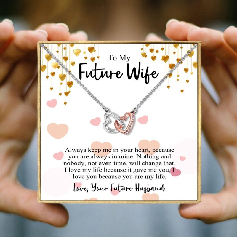 necklaces for wife to my future wife you are my life interlocking heart necklace giveme gifts 31079842578493