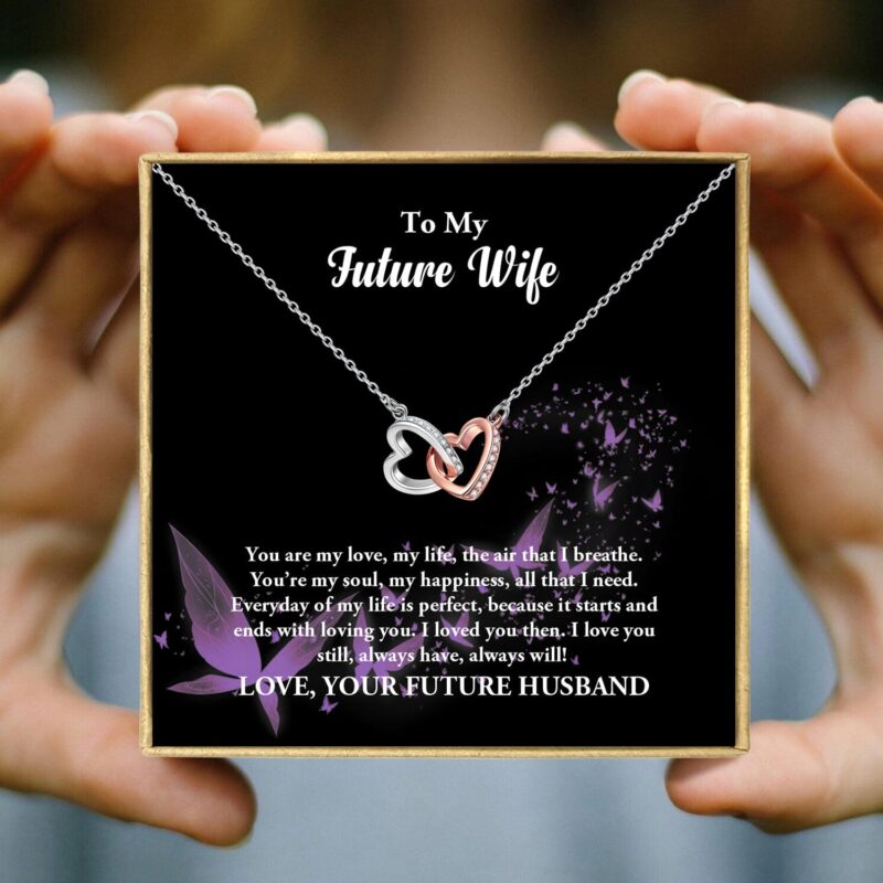 necklaces for wife to my future wife you are my love interlocking heart necklace giveme gifts 27954610700349