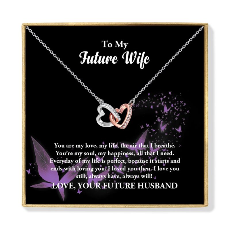 necklaces for wife to my future wife you are my love interlocking heart necklace giveme gifts 31079668547645