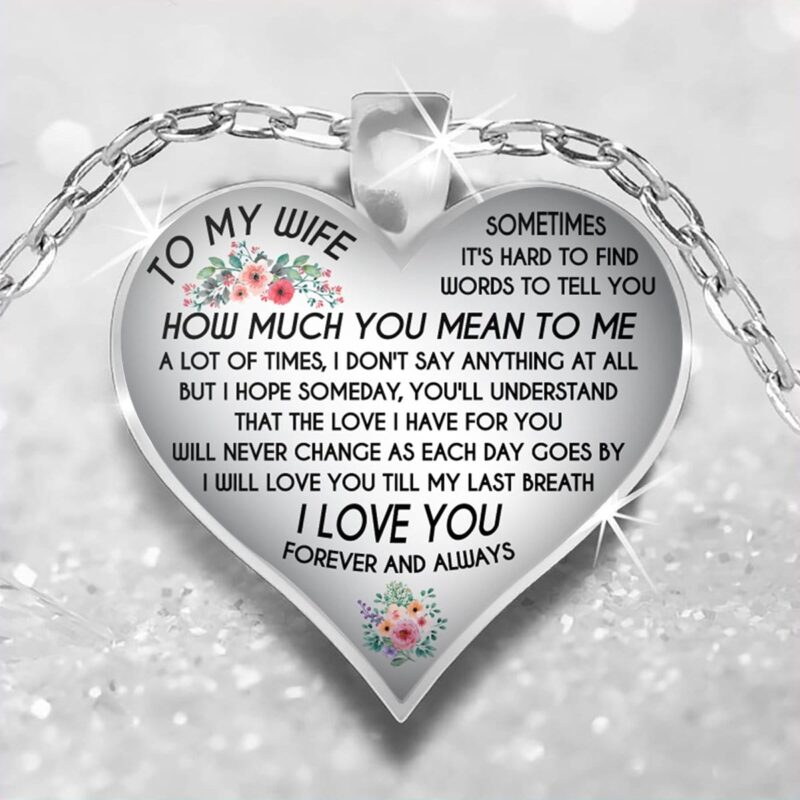 necklaces for wife to my wife i love you forever engraved heart necklace silver giveme gifts 28326596214845