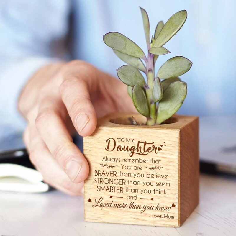 plant pot mom to my daughter you are loved more than you know engraved plant pot giveme gifts 12016660381757