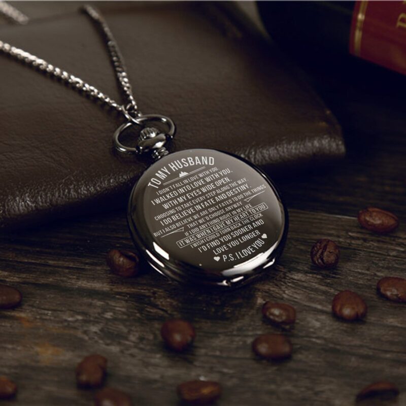 pocket watches for husband to my husband i do believe in fate and destiny pocket watch giveme gifts 16435445071933