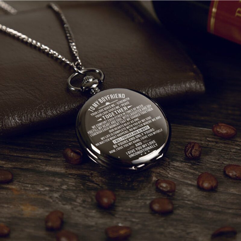 pocket watches for lovers to my boyfriend i give you my love unconditionally pocket watch giveme gifts 16456732606525