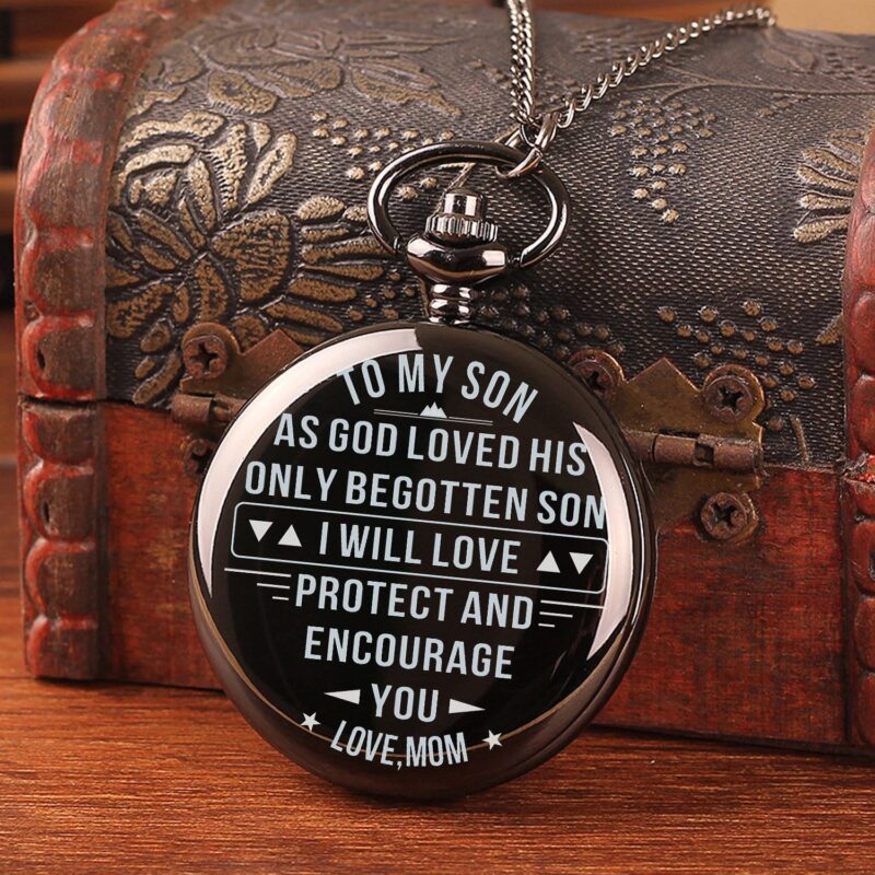 pocket watches for son mom to son i will protect and encourage you pocket watch giveme gifts 14239739347005
