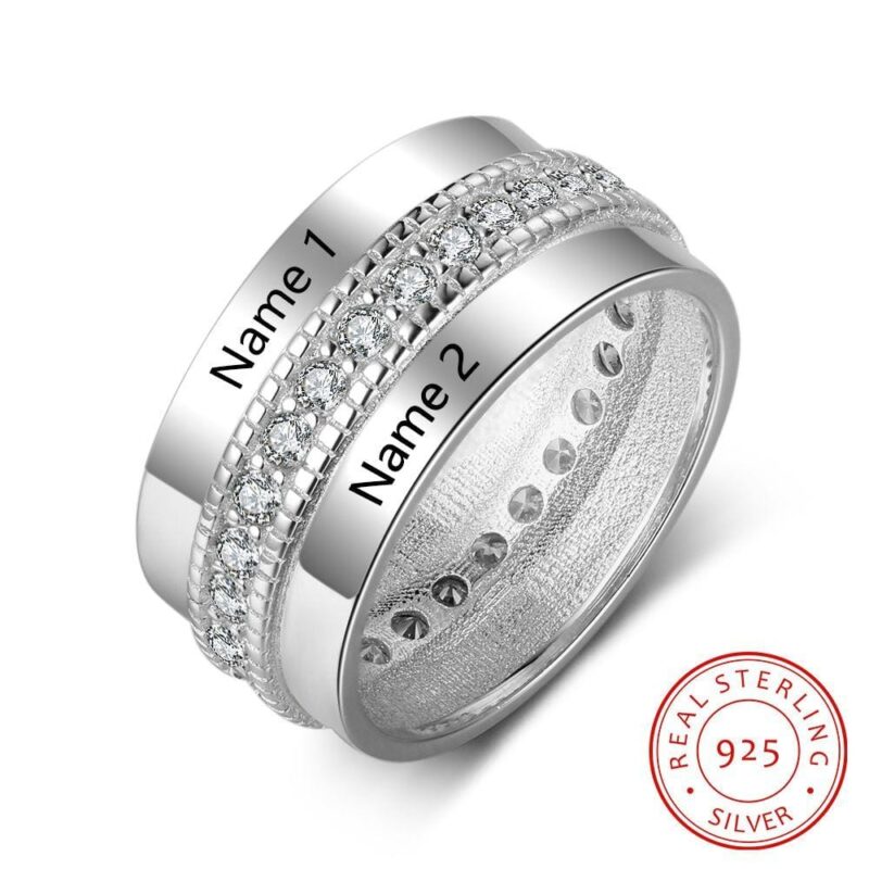 rings 925 sterling silver couple of love customized name ring 925 sterling silver 10 giveme gifts 4755075760189