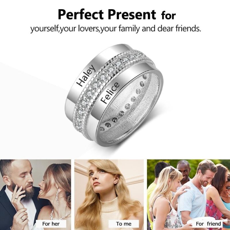rings 925 sterling silver couple of love customized name ring 925 sterling silver giveme gifts 4755075858493