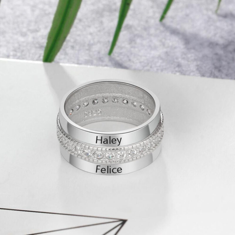rings 925 sterling silver couple of love customized name ring 925 sterling silver giveme gifts 4755076186173