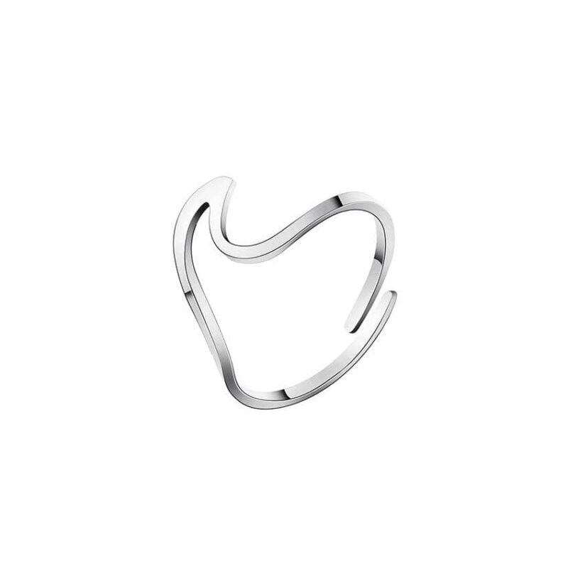 rings ocean wave resizable ring silver giveme gifts 31079980040253
