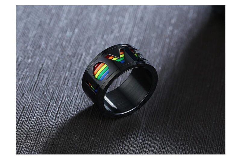spinner ring rainbow love black spinner ring giveme gifts 11944870150205