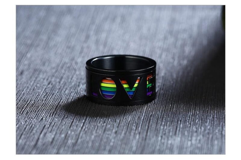 spinner ring rainbow love black spinner ring giveme gifts 11944870215741