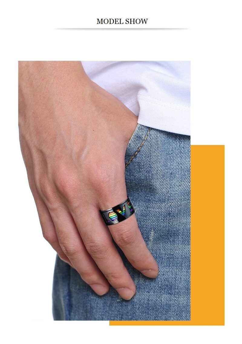 spinner ring rainbow love black spinner ring giveme gifts 11944870248509