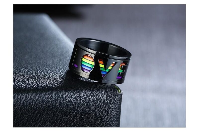spinner ring rainbow love black spinner ring giveme gifts 11944870445117