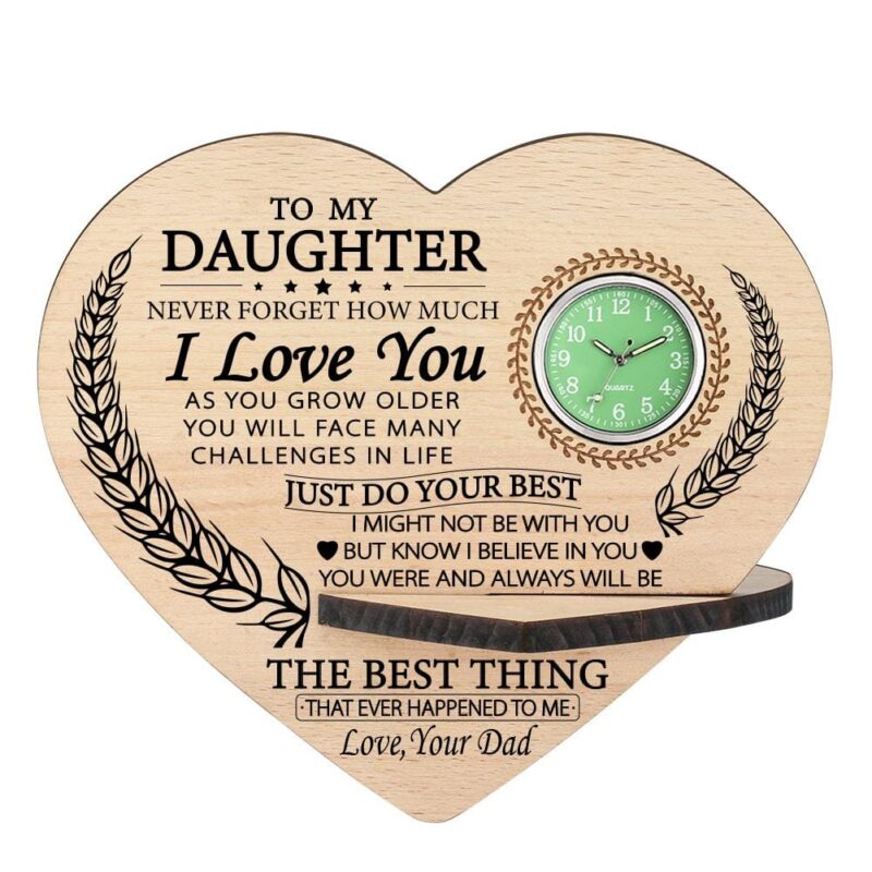 table clocks dad to daughter just do your best wooden table clock giveme gifts 13741269909565