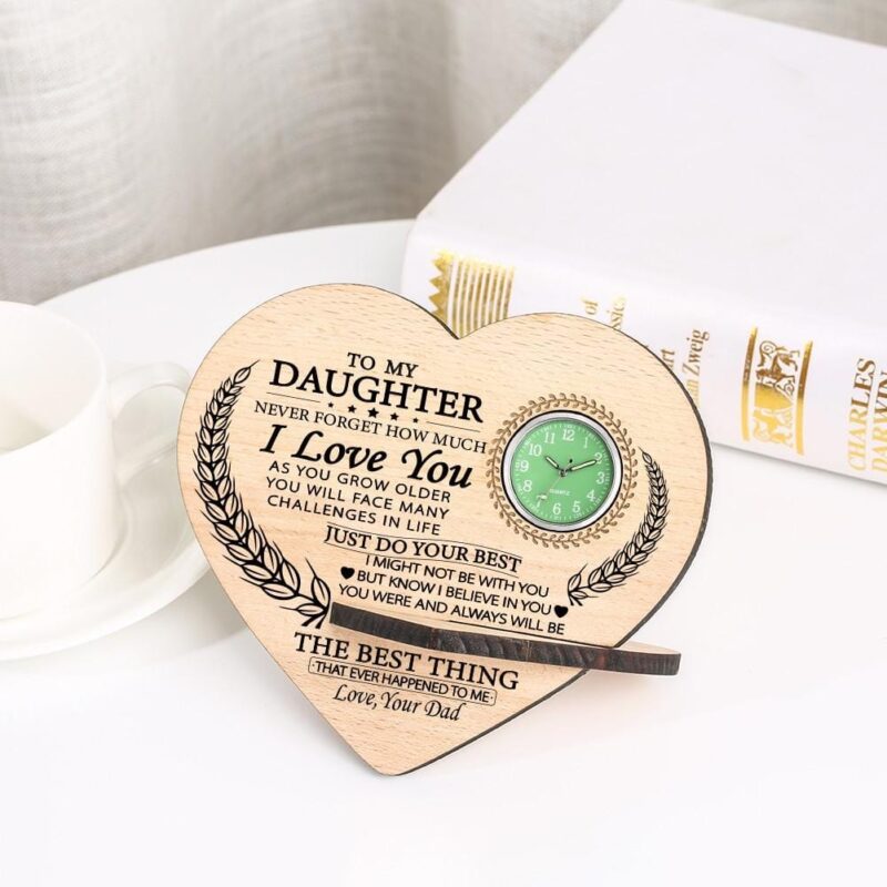 table clocks dad to daughter just do your best wooden table clock giveme gifts 13741281640509