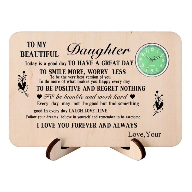 table clocks to my daughter i love you forever and always wooden table clock giveme gifts 13709970047037