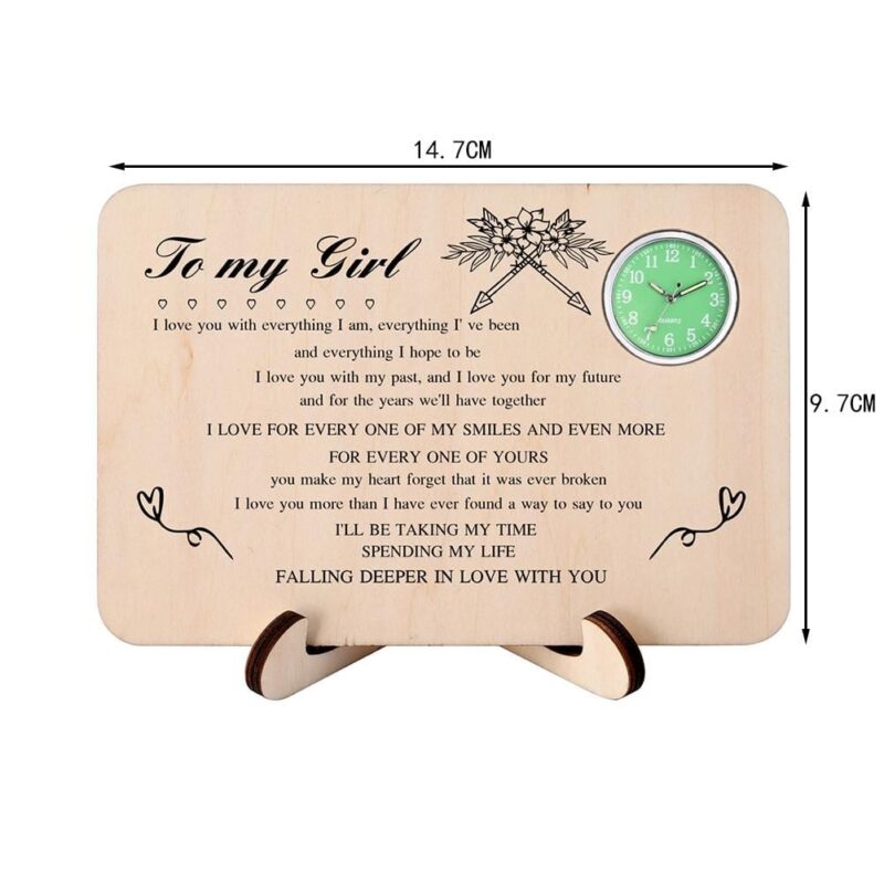table clocks to my girl falling deeper in love with you wooden table clock giveme gifts 13741939064893