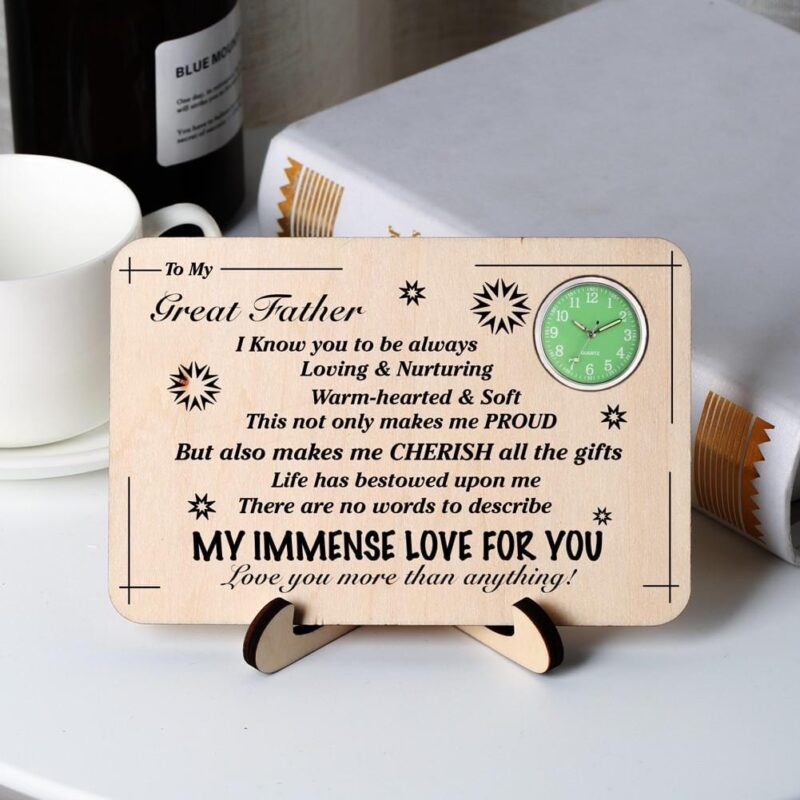table clocks to my great father my immense love for you wooden table clock giveme gifts 13711980298301