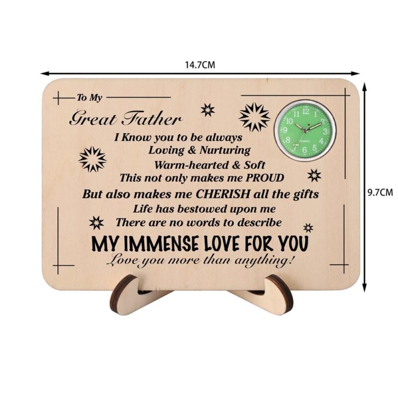 table clocks to my great father my immense love for you wooden table clock giveme gifts 31079592034365