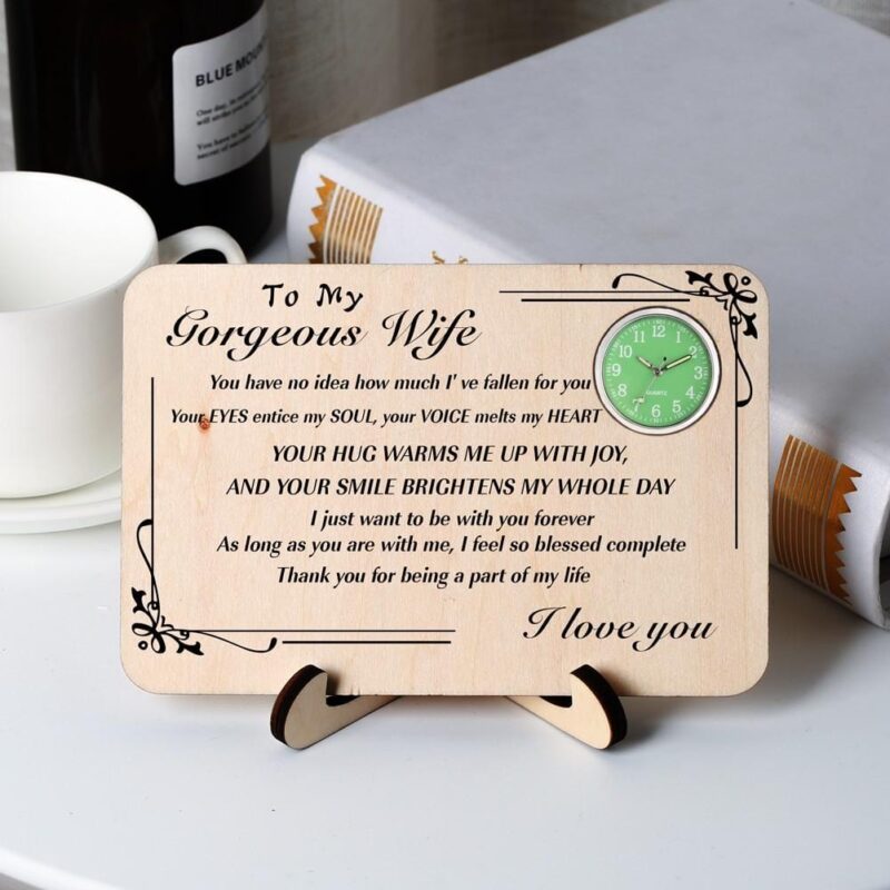 table clocks to my wife i love you wooden table clock giveme gifts 13711962701885