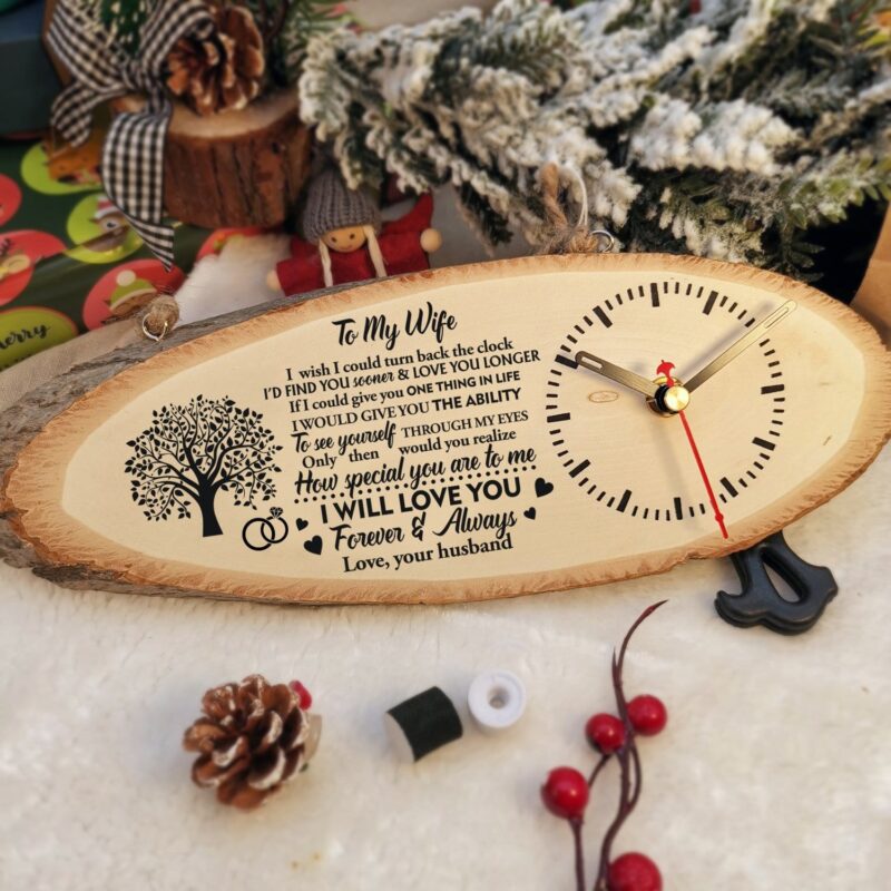 table clocks to my wife i will love you forever and always engraved wood clock giveme gifts 16771391389757