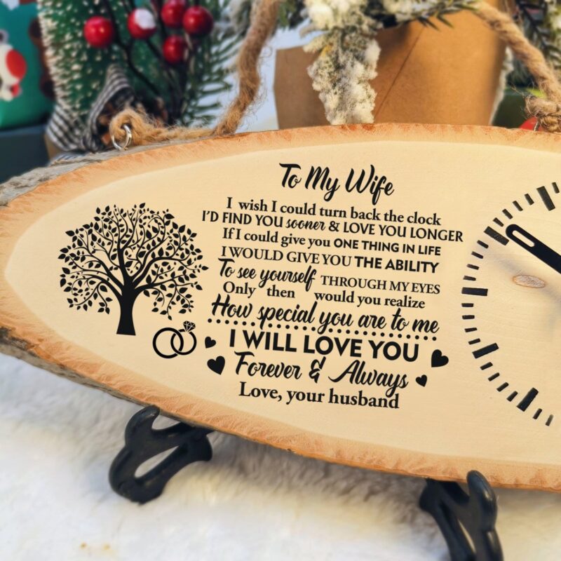 table clocks to my wife i will love you forever and always engraved wood clock giveme gifts 16771391422525