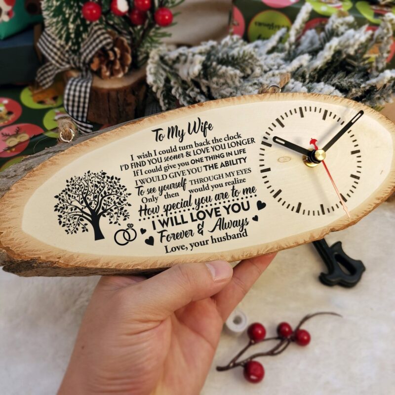 table clocks to my wife i will love you forever and always engraved wood clock giveme gifts 16771391455293