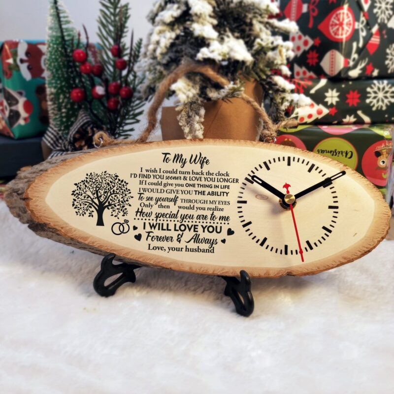 table clocks to my wife i will love you forever and always engraved wood clock giveme gifts 16771391488061