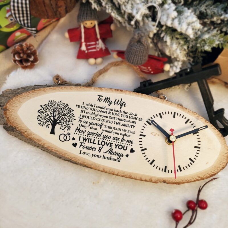 table clocks to my wife i will love you forever and always engraved wood clock giveme gifts 16771391520829