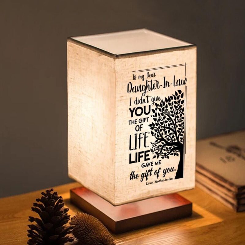 table lamp mom to daughter in law life gave me the gift of you led wood table lamp giveme gifts 16742065078333