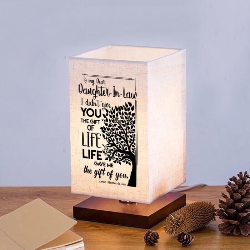 table lamp mom to daughter in law life gave me the gift of you led wood table lamp giveme gifts 16742065143869