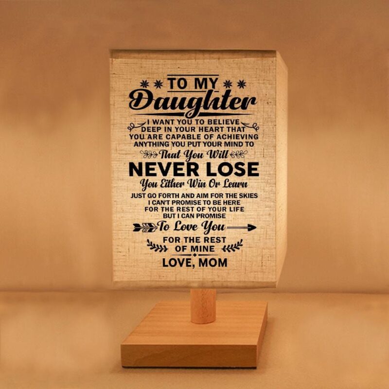 table lamp mom to daughter you will never lose led wood table lamp giveme gifts 16740019601469