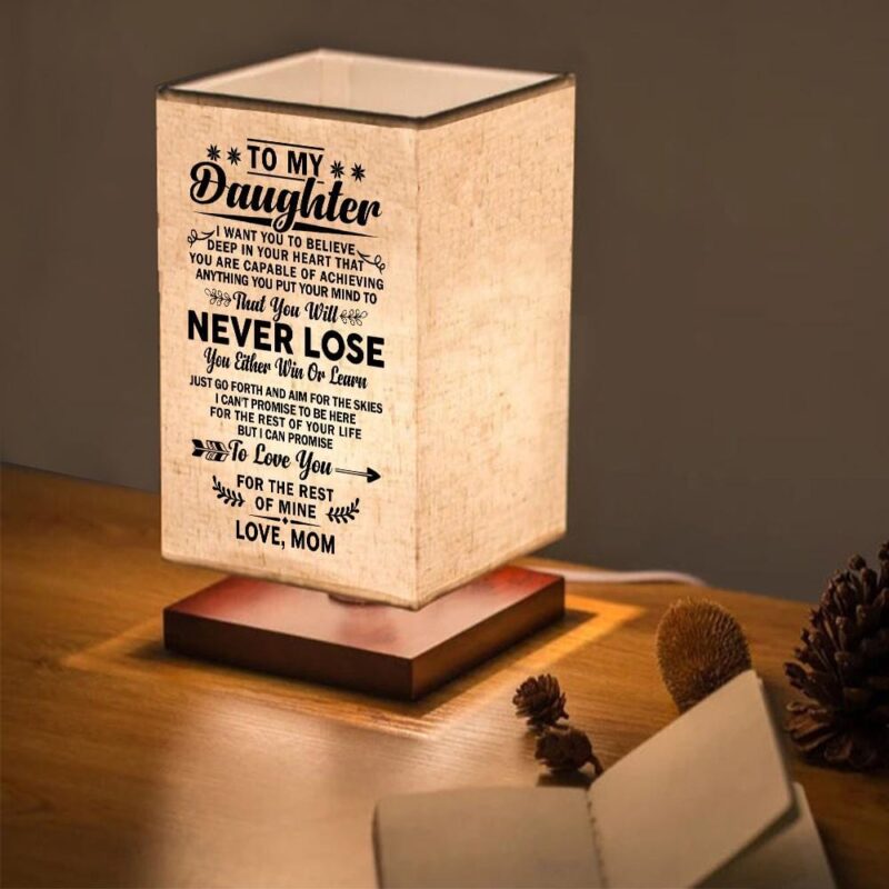 table lamp mom to daughter you will never lose led wood table lamp giveme gifts 16740019667005