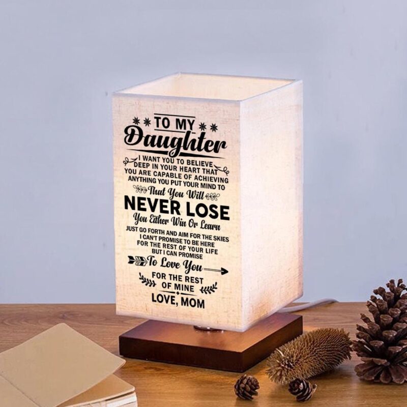 table lamp mom to daughter you will never lose led wood table lamp giveme gifts 16740019699773