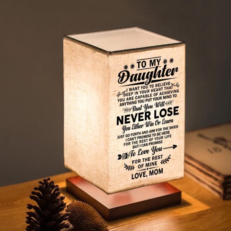 table lamp mom to daughter you will never lose led wood table lamp giveme gifts 16740019732541