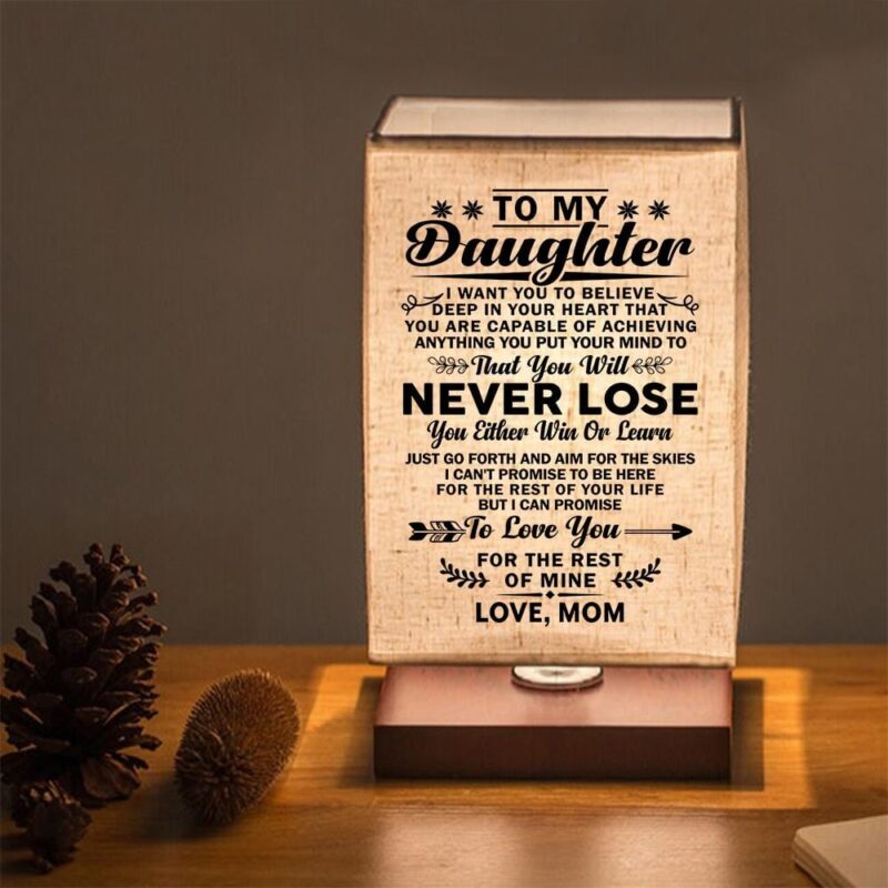 table lamp mom to daughter you will never lose led wood table lamp giveme gifts 16740019798077