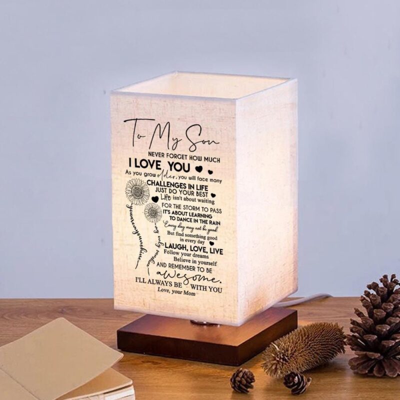 table lamp mom to son laugh love live led wood table lamp giveme gifts 16742608371773