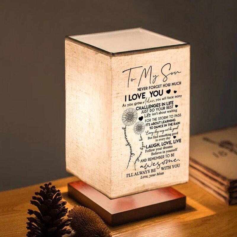 table lamp mom to son laugh love live led wood table lamp giveme gifts 16742608437309