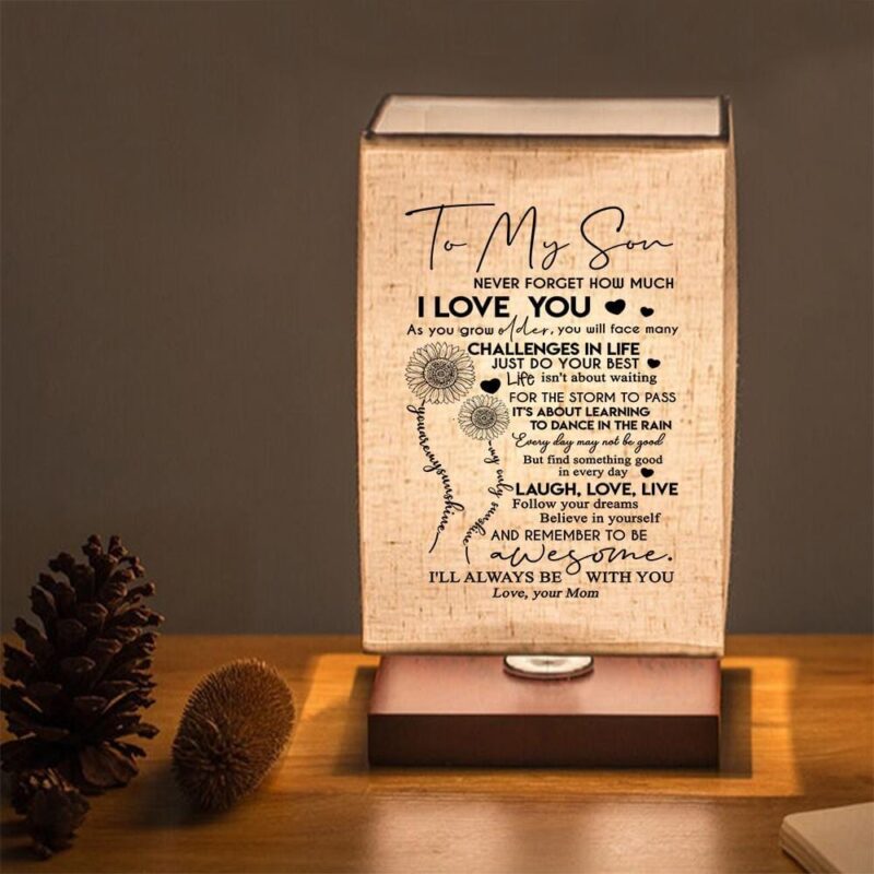 table lamp mom to son laugh love live led wood table lamp giveme gifts 16742608470077