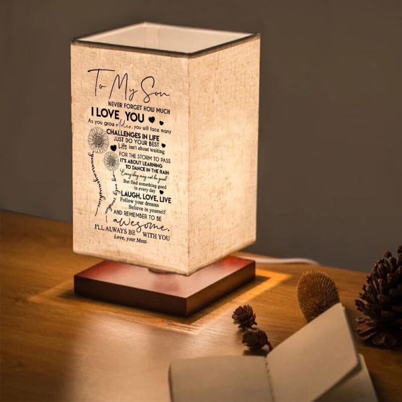 table lamp mom to son laugh love live led wood table lamp giveme gifts 16742608601149
