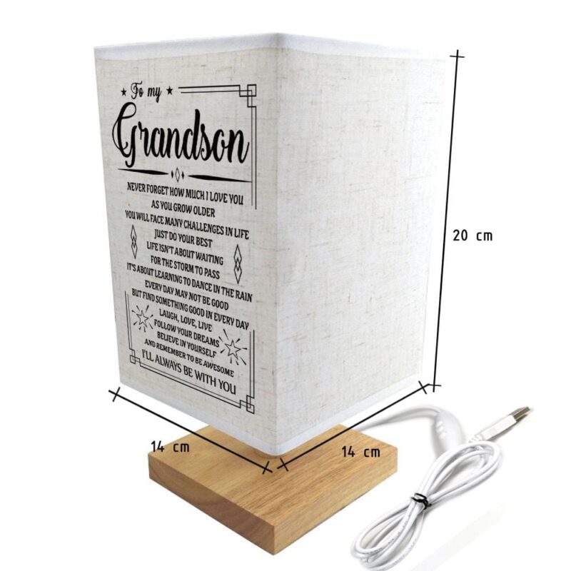 table lamp to my grandson i will always be with you led wood table lamp giveme gifts 16739995418685