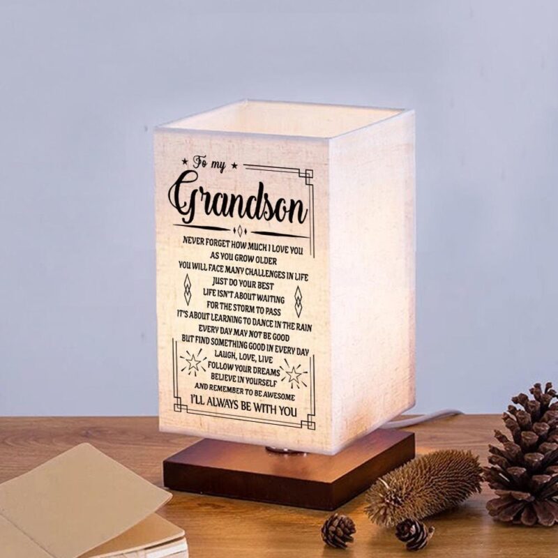 table lamp to my grandson i will always be with you led wood table lamp giveme gifts 16739995451453