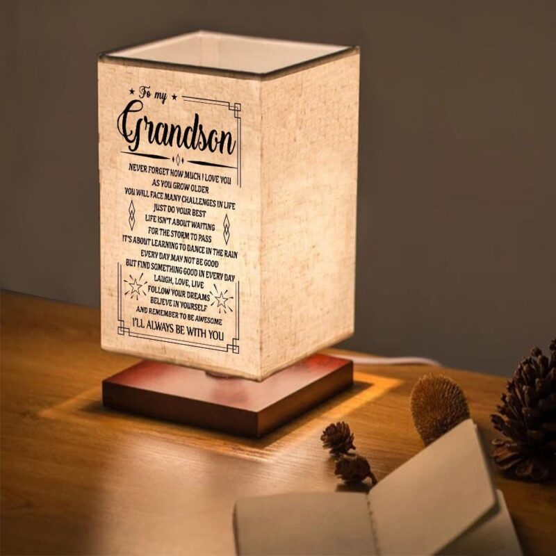 table lamp to my grandson i will always be with you led wood table lamp giveme gifts 16739995615293