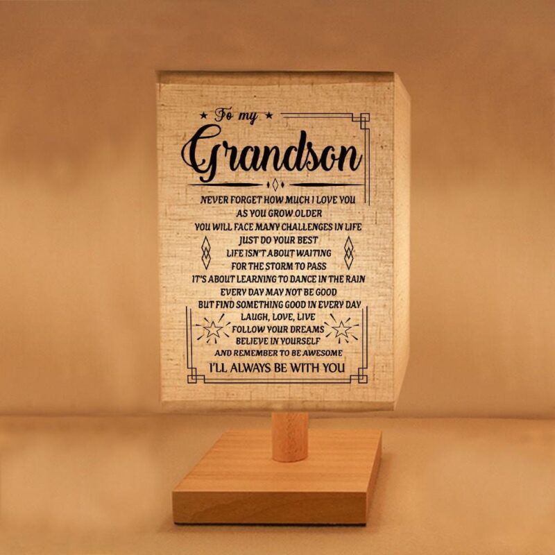 table lamp to my grandson i will always be with you led wood table lamp giveme gifts 16739995648061
