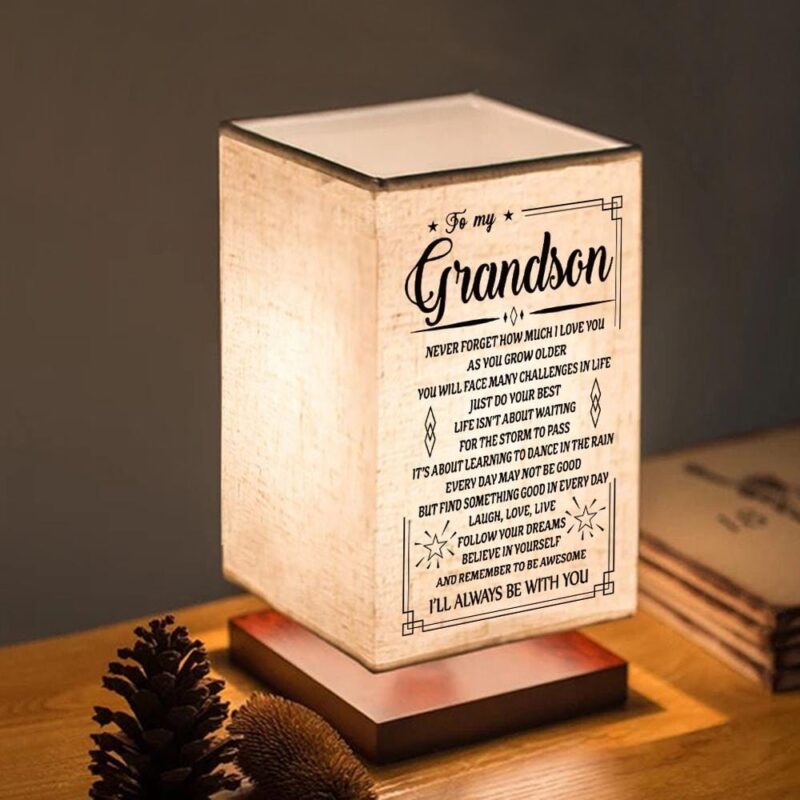 table lamp to my grandson i will always be with you led wood table lamp giveme gifts 31079618740285