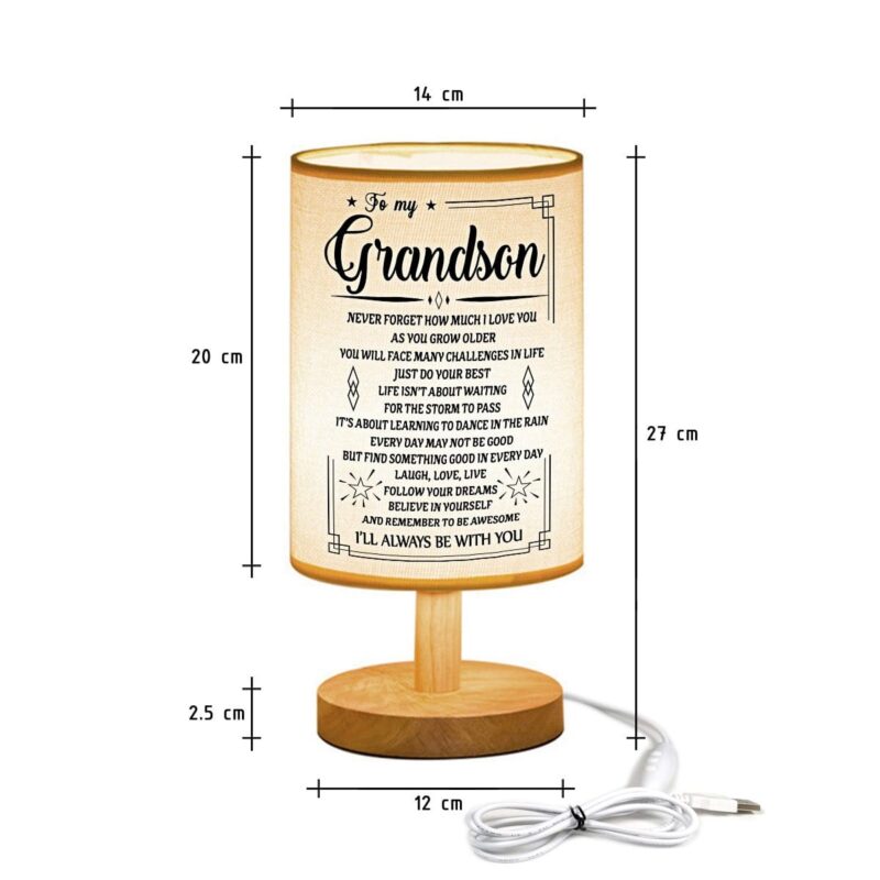 table lamp to my grandson i will always be with you led wooden table lamp giveme gifts 16547600171069