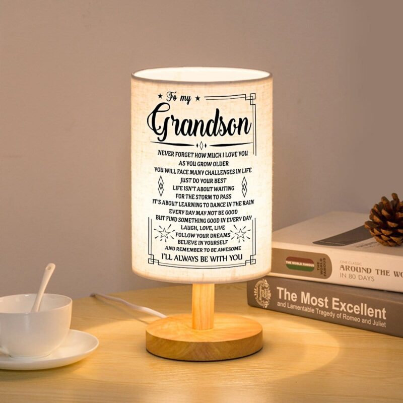 table lamp to my grandson i will always be with you led wooden table lamp giveme gifts 16547600203837